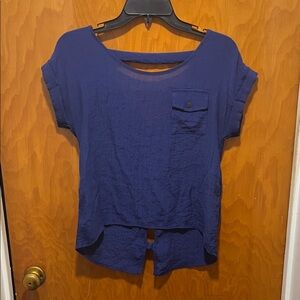 mine Cobalt Blue Cropped Pocket Tee